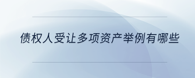債權(quán)人受讓多項資產(chǎn)舉例有哪些