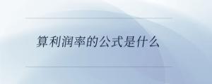 算利潤(rùn)率的公式是什么