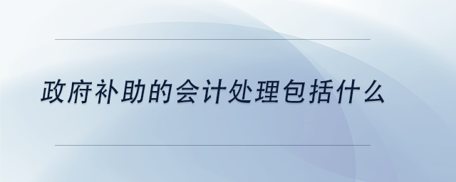 中級會計政府補助的會計處理包括什么