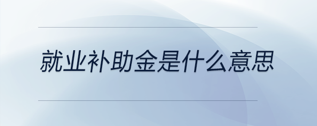 就業(yè)補(bǔ)助金是什么意思