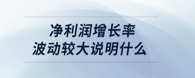 凈利潤增長率波動較大說明什么