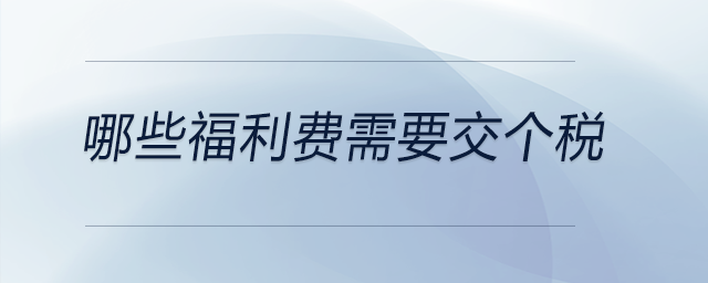 哪些福利費需要交個稅