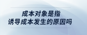 成本對象是指誘導成本發(fā)生的原因嗎