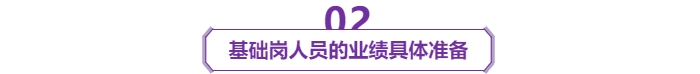 基礎(chǔ)崗人員的業(yè)績具體準備