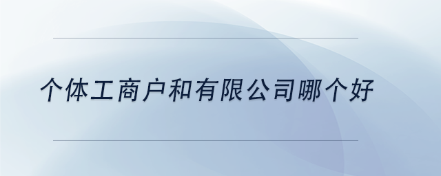 中級會(huì)計(jì)個(gè)體工商戶和有限公司哪個(gè)好