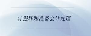 計(jì)提壞賬準(zhǔn)備會(huì)計(jì)處理