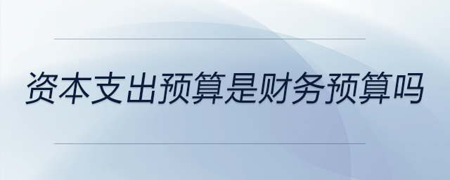 資本支出預(yù)算是財務(wù)預(yù)算嗎