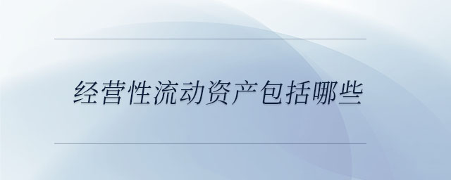 經(jīng)營性流動(dòng)資產(chǎn)包括哪些