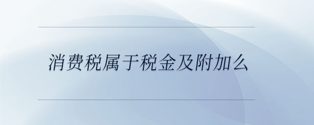 消費(fèi)稅屬于稅金及附加么