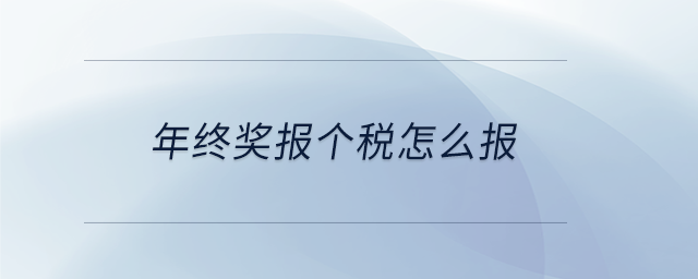 年終獎報(bào)個稅怎么報(bào)