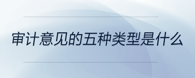 審計意見的五種類型是什么