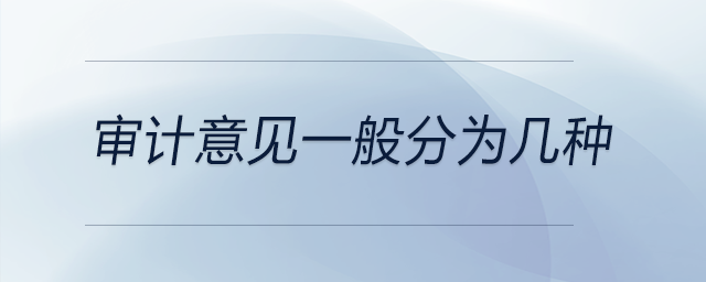 審計(jì)意見(jiàn)一般分為幾種
