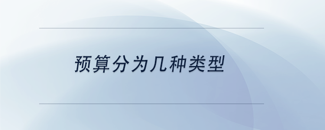中級會計預(yù)算分為幾種類型