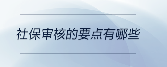社保審核的要點有哪些