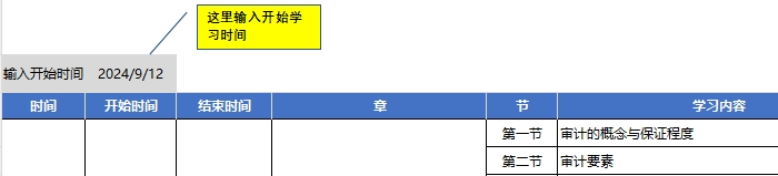 審計計劃時間設置