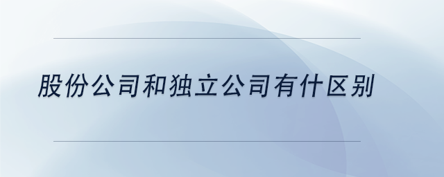 中級會計股份公司和獨立公司有什區(qū)別