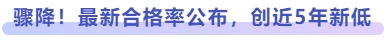 驟降！最新合格率