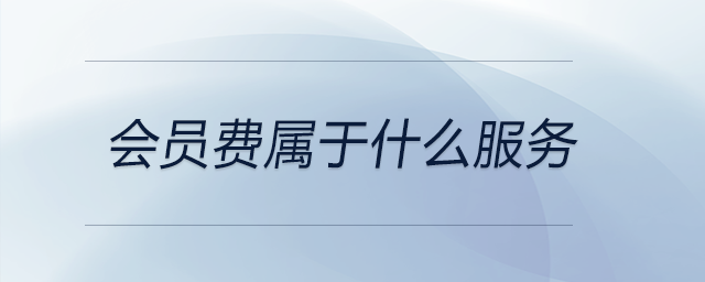 會員費屬于什么服務
