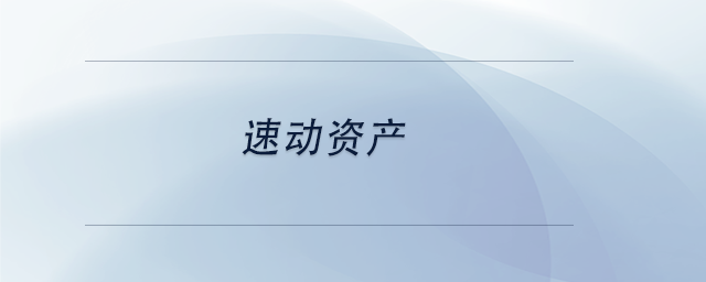 中級會計(jì)速動資產(chǎn)