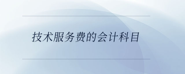 技術(shù)服務(wù)費(fèi)的會計(jì)科目