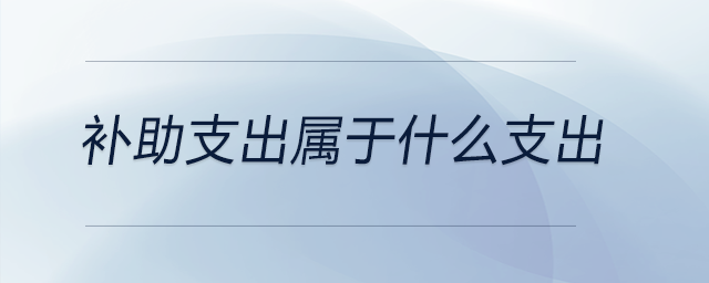 補助支出屬于什么支出