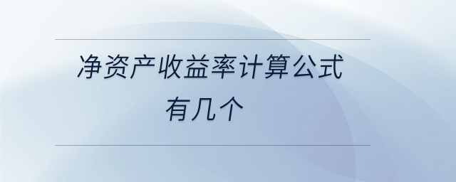 凈資產(chǎn)收益率計算公式有幾個