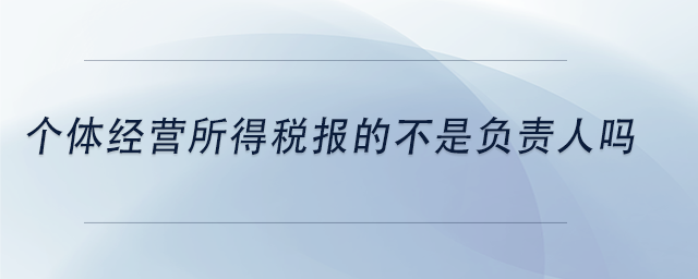 中級會計個體經(jīng)營所得稅報的不是負責人嗎