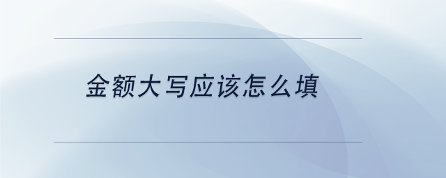 中級(jí)會(huì)計(jì)金額大寫應(yīng)該怎么填