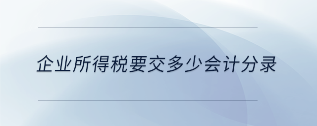 企業(yè)所得稅要交多少會計分錄