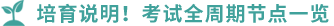 培育說明！考試全周期節(jié)點(diǎn)一覽