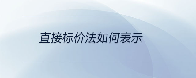 直接標(biāo)價法如何表示