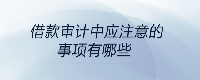 借款審計(jì)中應(yīng)注意的事項(xiàng)有哪些