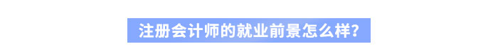 注冊會計師的就業(yè)前景怎么樣？