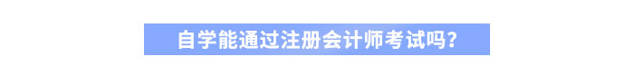 自學能通過注冊會計師考試嗎？