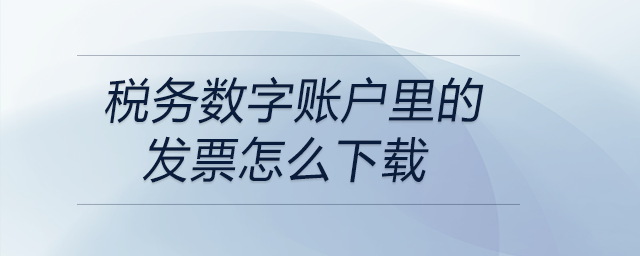 稅務(wù)數(shù)字賬戶(hù)里的發(fā)票怎么下載