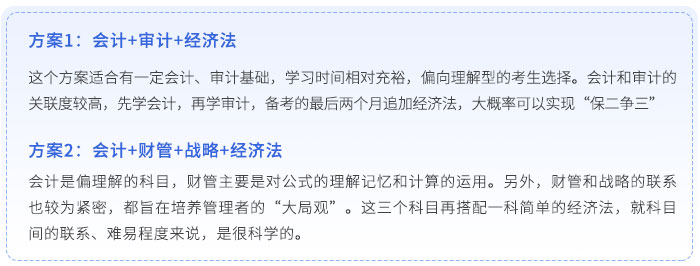 時間充裕且學(xué)習(xí)能力較強(qiáng)的考生-注冊會計師考試科目搭配方案