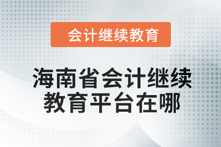 2024年海南省會(huì)計(jì)繼續(xù)教育平臺(tái)在哪？