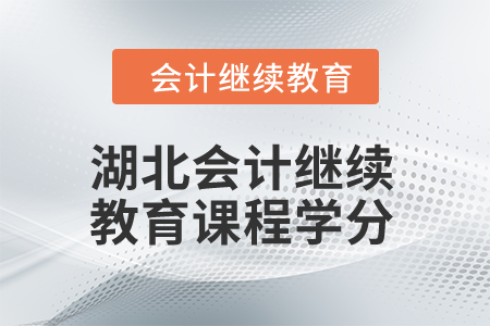 湖北2024年會計繼續(xù)教育課程學分