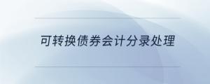可轉換債券會計分錄處理