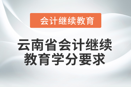 云南省2024年度會計繼續(xù)教育學(xué)分要求