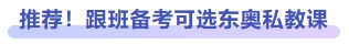 推薦！跟班備考可選東奧私教課