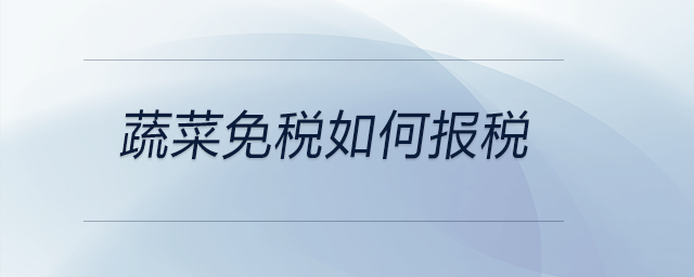 蔬菜免稅如何報稅