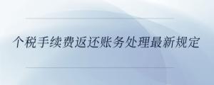 個稅手續(xù)費返還賬務(wù)處理最新規(guī)定