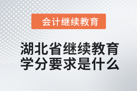 2024年湖北省繼續(xù)教育學分要求是什么？