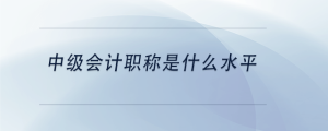 中級(jí)會(huì)計(jì)職稱是什么水平