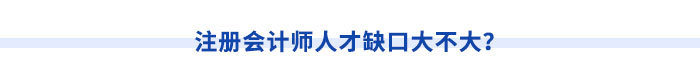 注冊(cè)會(huì)計(jì)師人才缺口大不大？
