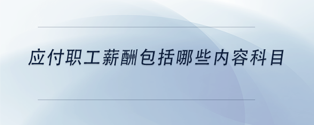 中級會計應付職工薪酬包括哪些內容科目