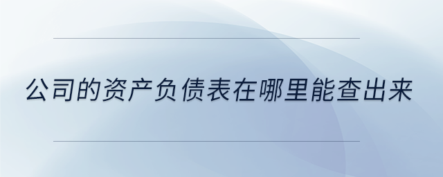 公司的資產(chǎn)負(fù)債表在哪里能查出來(lái)