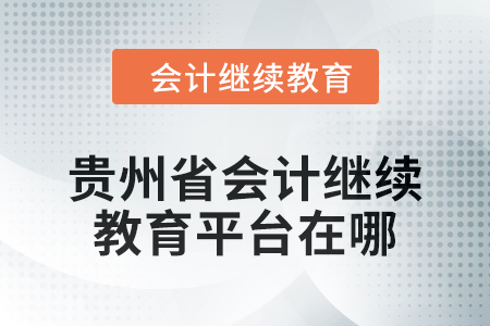 2025年貴州省會計人員繼續(xù)教育平臺在哪？