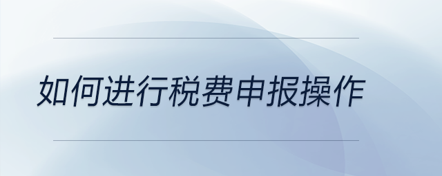 如何進(jìn)行稅費(fèi)申報(bào)操作